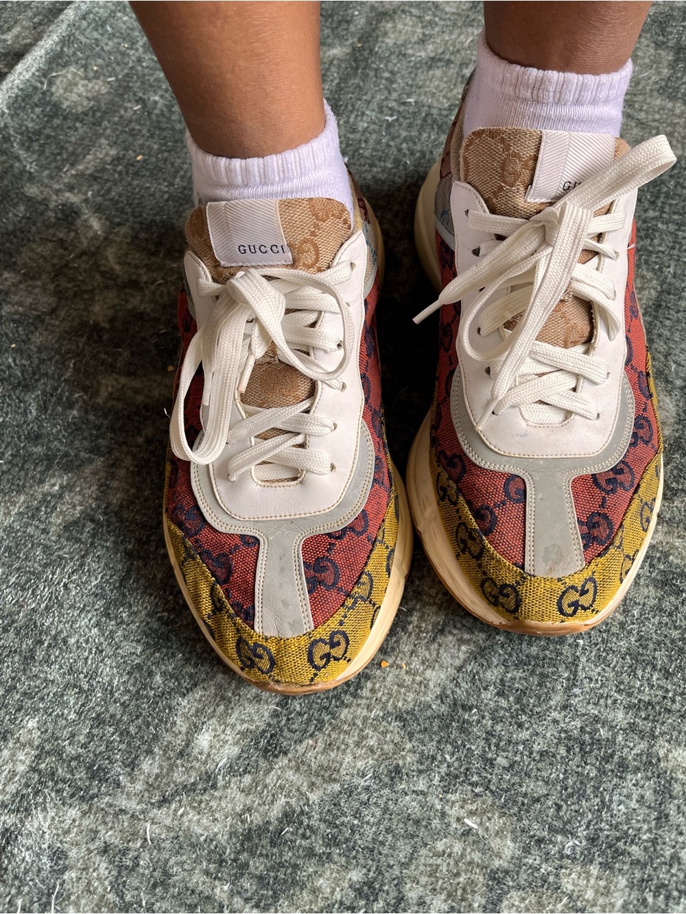 Gucci Multicolor GG Canvas Lace-Up Sneakers